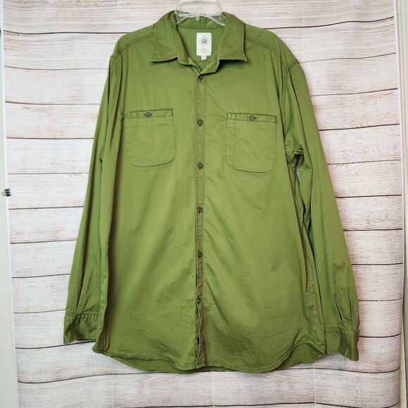 The Territory Ahead Men's Heavy Outdoor Button Shirt Size XLT Green Long Sleeve - Picture 1 of 14